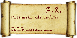 Pilinszki Kálmán névjegykártya